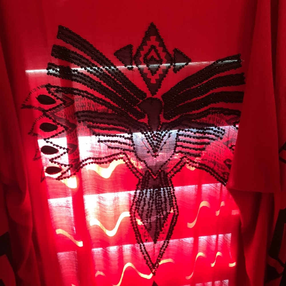 SOLD💋spell black opium beaded kimono with tassels - Picture 6 of 12